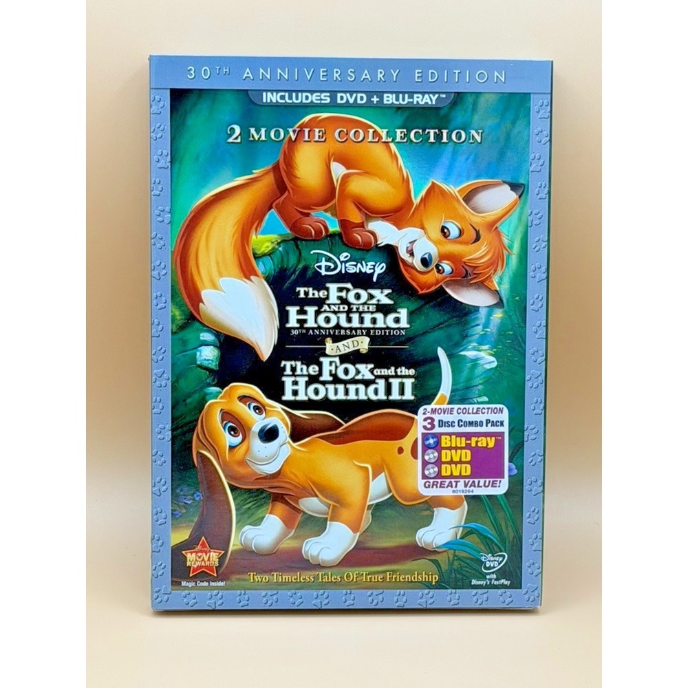 Disney Fox and the Hound 1 & 2 30th Anniversary Blu-ray DVD New Sealed